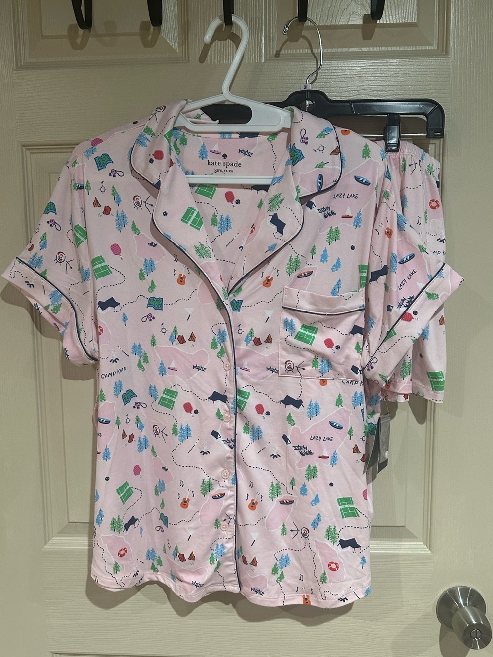 kate spade Pink Short-Sleeve Pajama Set with Outdoor Print